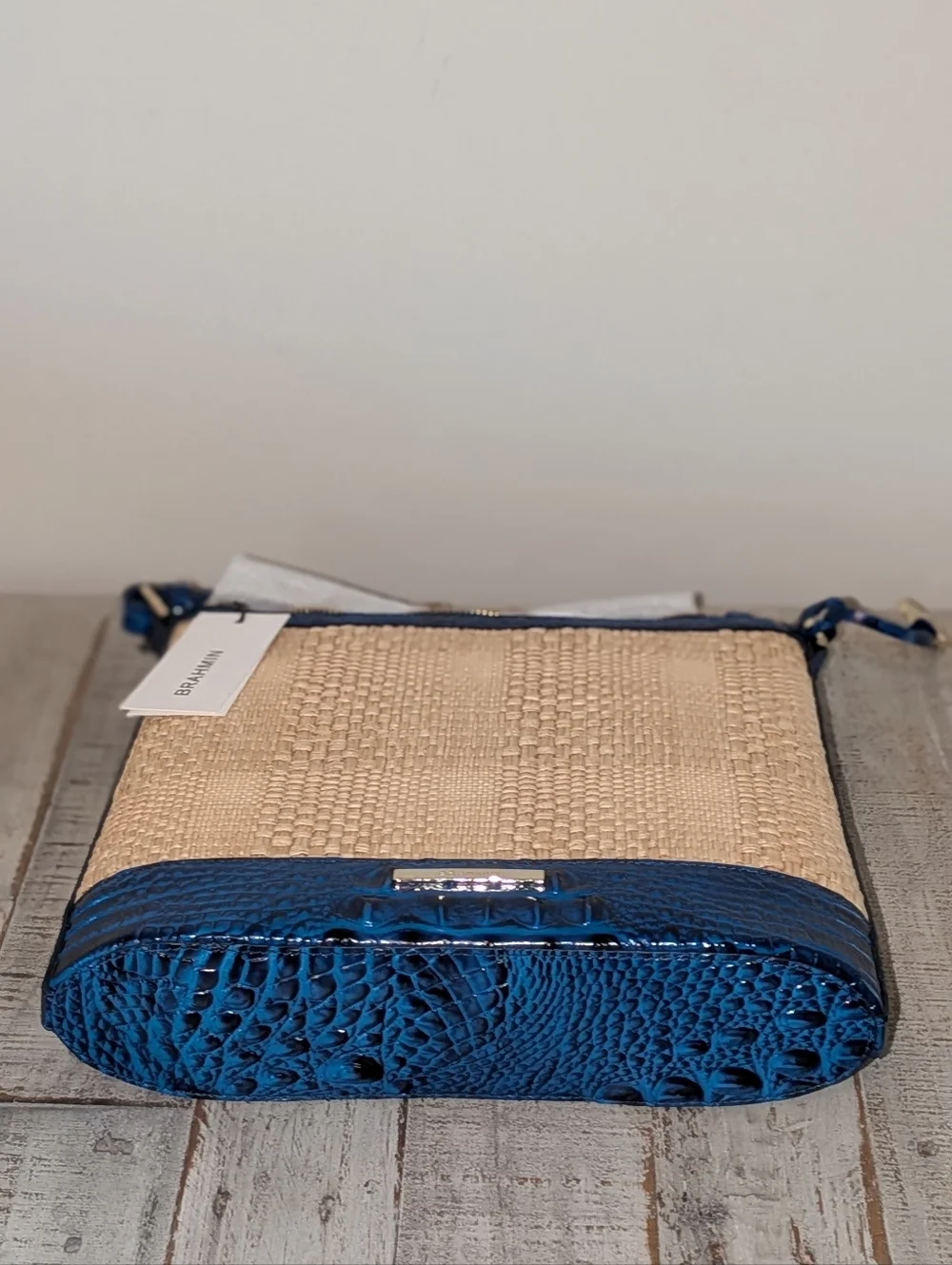 Brahmin Katie Sapphire Beachrose Straw Bag - Picture 4 of 8